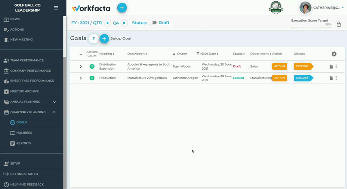 Workfacta Quarterly Goal